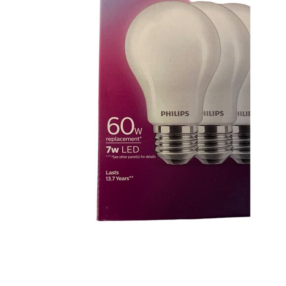 Phillips LED Filament Bulb Frosted 60W A19 E26 4 Pack - Picture 6 of 10